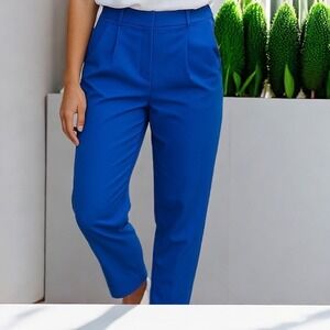 Free People | Royal Blue Pleated Barrel High Rise Pants Size 2 NWT Mom Pants